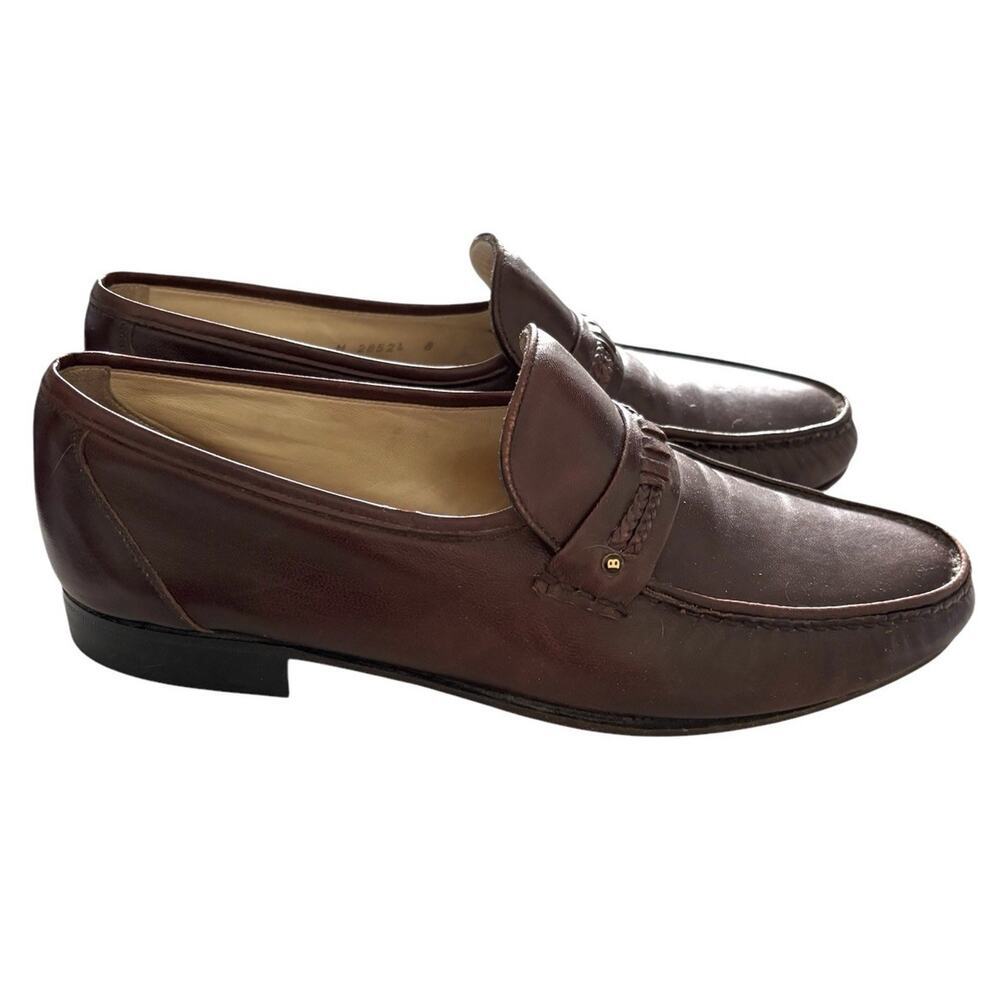 Bally Mens Brown Leather Loafer Shoes Size UK 8 US 9M 28524 - Picture 3 of 9